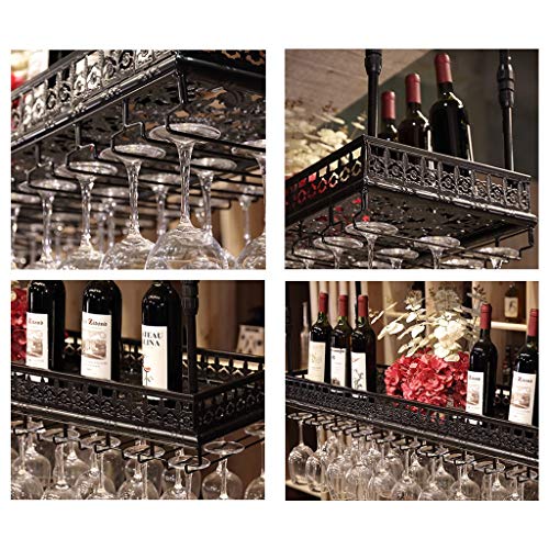 Stylish Simplicity Industrial Retro Wine Glass Stylish Simplicity Frame Iron Metal Inverted High Glass Rack Bar Restaurant Kitchen Floating Wine