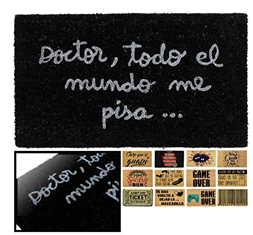 LucaHome Natural Coconut Door Mat 70 x 40 with Non-Slip Base, Coconut Door Mat Funny Lemonade, Absorbent Door Mat Entrance Home, Ideal for Outdoo