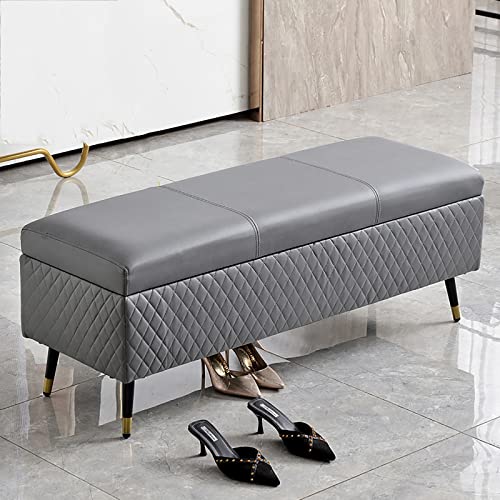shoe storage bench ottoman Storage Benches Faux Leather storage Ottoman bench, Modern Upholstered storage Bench For Entryway,End Of Bed Bench,Hou