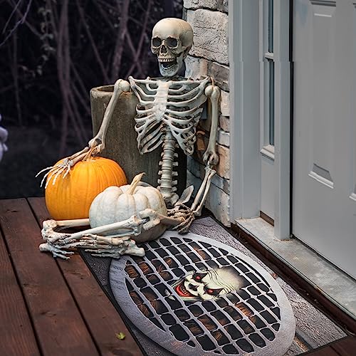 LOFIR Horror Movie Dancing Clown 3D Doormat for Halloween, Non-Skid Indoor/Outdoor Floor Mat with Checkered Illusion, Perfect for Bathroom, Kitch