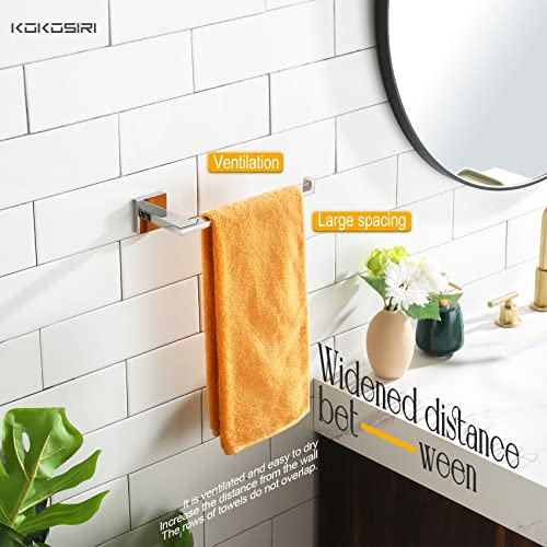 KOKOSIRI Hand Towel Bar Chrome Bathroom Hardware Towel Ring Holder Wall Mounted for Kitchen Toilet Cabinet, 2 Pack Polished Stainless Steel B3006