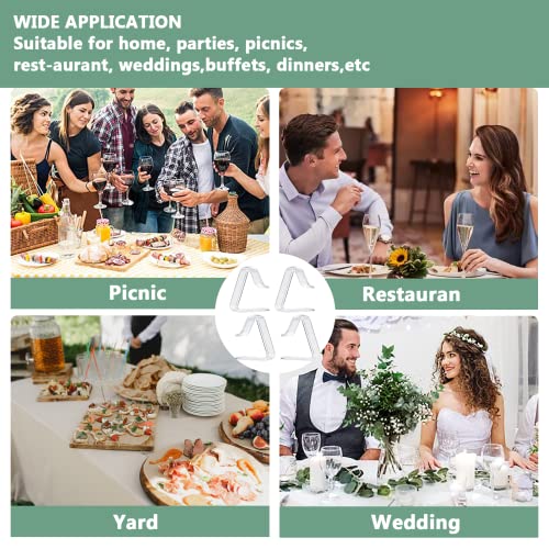 NPQ 8Pcs Plastic Table Cloth Clips Transparent Picnic Tablecloth Clamps for Outdoor Use Family Gatherings Parties Picnics Restaurants Weddings Bu