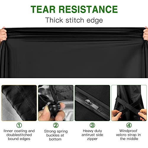 Garden Parasol Cover for Garden Umbrella Covers with Waterproof Zipper and Drawstring Cord at Bottom, Outdoor Protector for 7ft to 10ft Outdoor P