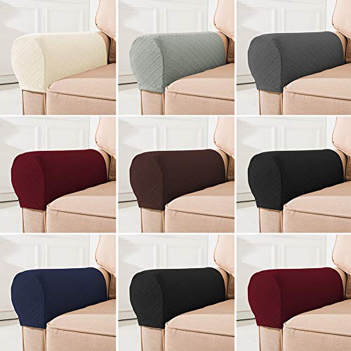 MVPACKEEY Armrest Cover Spandex Stretch Fabric Armchair Couch Arm Rest Cover Set of 2, Anti-Slip Furniture Protector Armchair Slipcovers for Recl