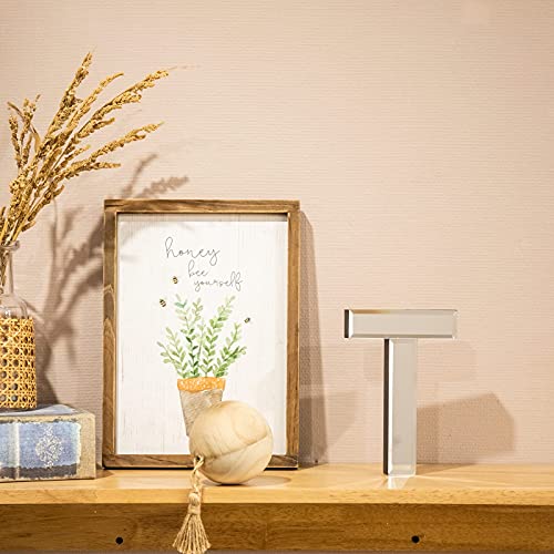 COLLECTIVE HOME - 7-inch Tall Mirrored Glass and Wood Decorative Letter, Home-Bedroom-Office Wall Décor. Perfect Fun Gift to Encourage Girls, You