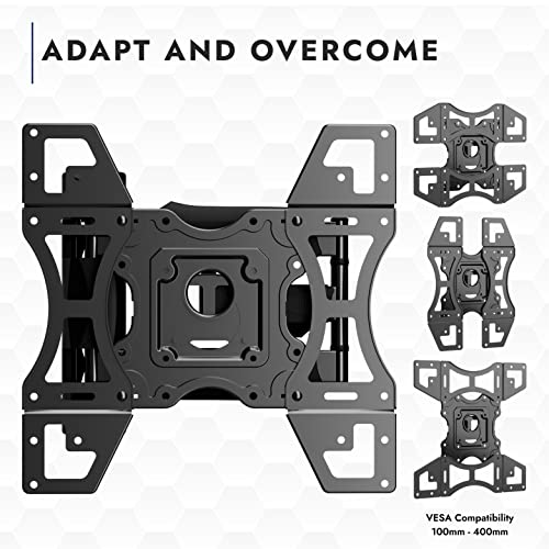 Invision Ultra Strong TV Wall Bracket Mount Single Arm Tilt & Swivel for 26-60 Inch LED LCD OLED 4K HDR Smart Flat & Curved Screens - Max. VESA 4