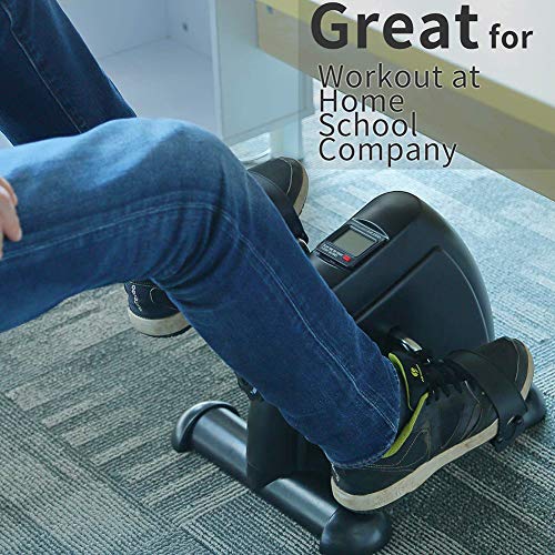 HUANGXING - Pedal Exerciser with Digital Display, Mini Pedal Exerciser Resistance Bike, Portable Pedal Exerciser Arm Leg Cycle Gym, Ideal for Imp