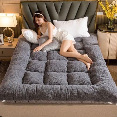 Japanese Floor Mattress, Extra Thick Futon Floor Mattress for Adults Japanese Thicken Futon Mattress Foldable Floor Bed Camping Mattress (Color :