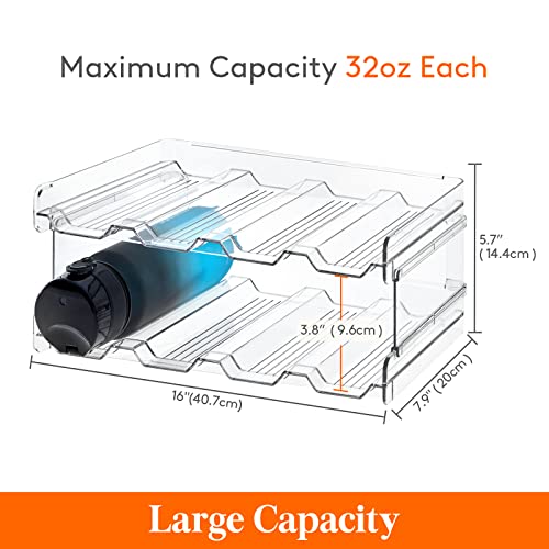 Lifewit Stackable Water Bottle Organiser for Cupboard, Freezer, Pantry, Plastic Cup Holder, Bottle Storage, Wine Racks for Kitchen Tabletop, Offi