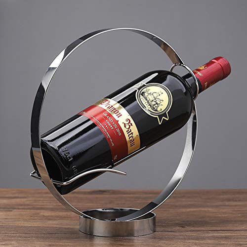 HUANGXING - Wine Bottle Holder Wine Holder, Metal Circle Wine Server, Bottle Server, Drinks Presentation, Simple and Elegant Design, Suitable for