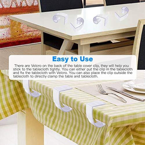 Glarks 30 Pack Plastic Table Cover Clips Tablecloth Clips Table Skirting Clips with Hook and Loop for 1 3/ 5 to 1 4/ 5 inch Table Great for Indoo