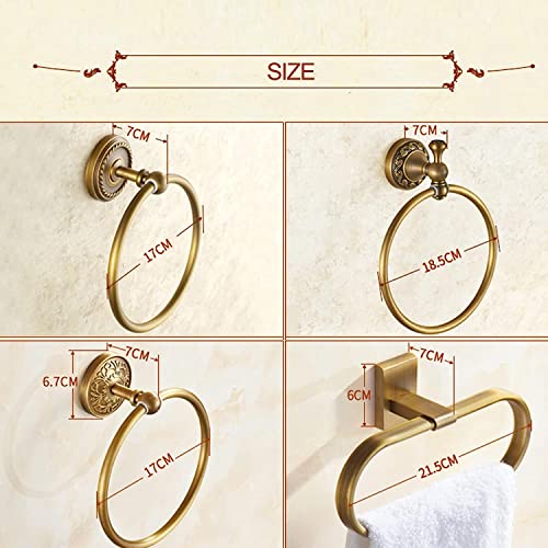 RAKUTE Antique Towel Ring, All Copper Towel Holder, European Round Towel Rack, Bathroom Towel Bar Bathroom Ring