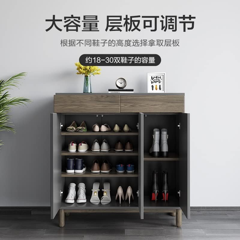 TFIIEXFL Nordic Wooden Simple Shoe Cabinets Thin Design Entrance Vertical Wooden Shoe Home Furniture