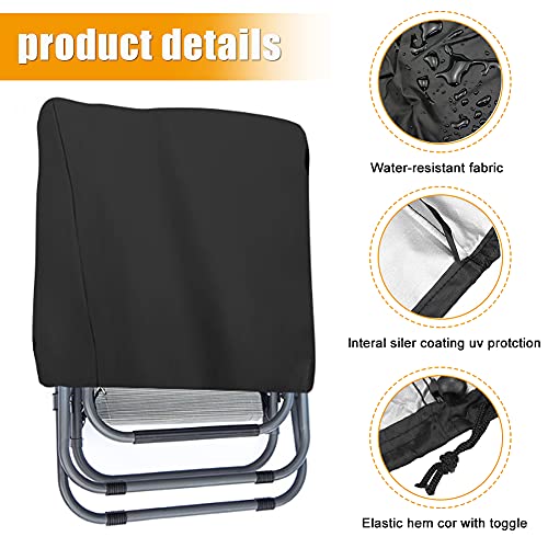 panthem Folding Reclining Chair Cover Waterproof, 2 Pack 210D Oxford sunlounger Deck Sunbed Sun Lounger Covers with Bag, Foldable Garden sun loun
