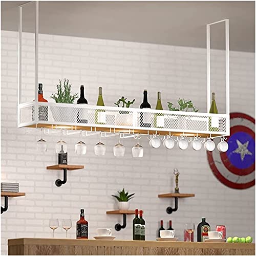 EMISOO Iron Ceiling Wine Rack, Home Bar Wine Glass Rack Hanger, Upside Down Wine Glass Rack, Hanging Wine Cabinet Rack, Bar Decoration Storage Ra