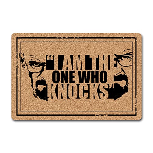 NICESIR Welcome Mat I Am The One Who Knocks Funny Doormat for Home Entrance (23.6 X 15.7 inch) Fabric Top with Rubber Back Doormat for Front Door