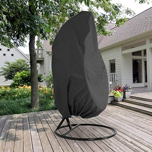 Chstarina Garden Egg Chair Cover 190 * 115cm Large Anti Dust Swing Chair Cover with Zipper and Drawsting, Oxford Waterproof Heavy Duty Chair Prot
