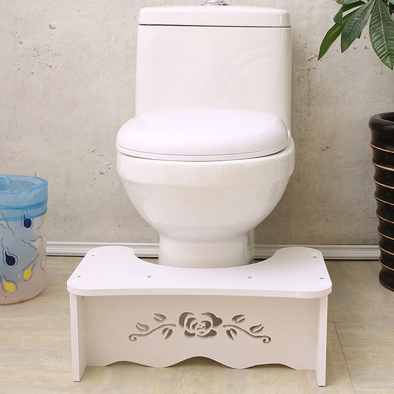 RUN HELIX Bathroom Stool Foldable Squatting Toilet Stool Adult,7 Inch Toilet Potty Stool for Adult and Kids Aid, Poop Stool Wood-Plastic Board, E