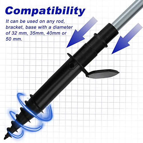 Jumua Washing Line Spike ,Plastic Screw Rotary Washing Line Parasol Ground Spike 32mm 35mm 40mm 50mm Diameters for Flags, Activity Poles, Bird Fe
