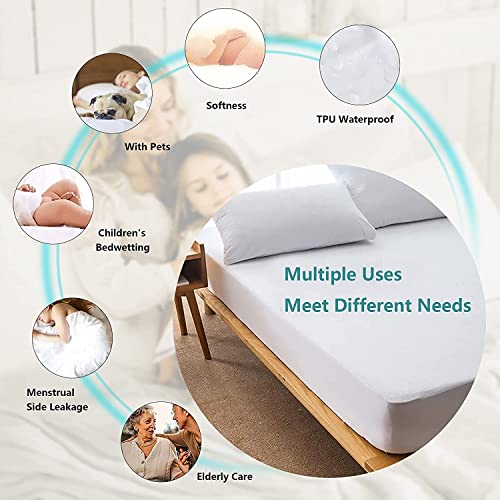 Family Bedding Terry Cotton 100 Percent Waterproof King Bed Mattress Protector, 160 cm x 200 cm