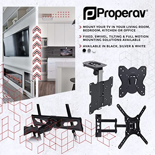 ProperAV Heavy Duty Swing Arm TV Wall Bracket 37" 40" 42" 43" 46" 50" 55" 60" 65" 70" VESA Max 600X400 Black