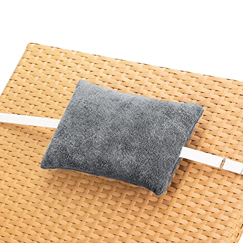 JEMIDI Sun Lounger Head Cushion - 30 x 20cm Pillow for Garden Chair or Deck Chair - Head Rest for Sun Loungers with Washable Terry Cloth Cotton C