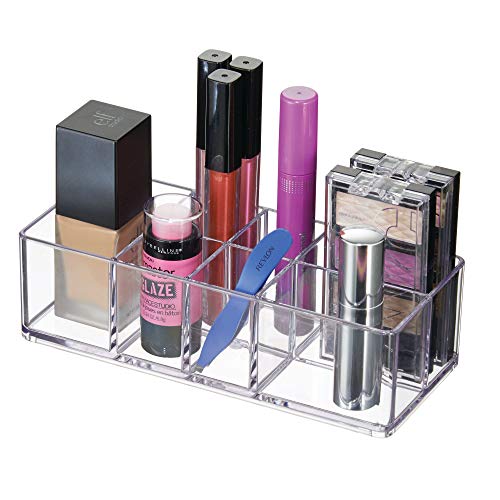 iDesign Medicine Storage Box for Bathroom and Medicine Cabinet, Small Plastic Bathroom Storage with 7 Compartments, Practical Make Up Organiser f