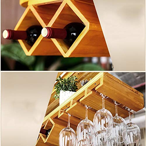 PIBM Household Solid Wood Wine Rack | Inverted Living Room Simple Cup Holder | Bar Decorated Wine Rack | Hanging Solid Wood Goblet Rack 80/100X28