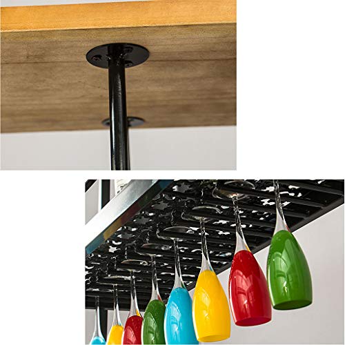 KEppd Wall Mounted Wine Bottle Rack | Wall Mounted Wine Rack | Bottle & Glass Holder | Hanging Wine Holder | Floating Wine Shelf | Home & Kitchen