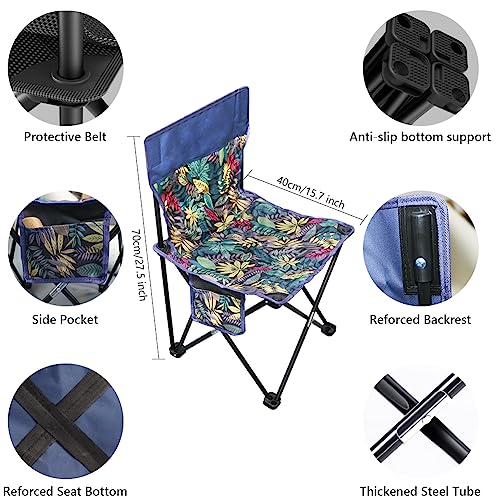 Olrla Roll up Picnic Table and 4 Foldable Chairs Set for Kids and Teens, Beach Party, RV Travel, BBQ, Maple Leaves