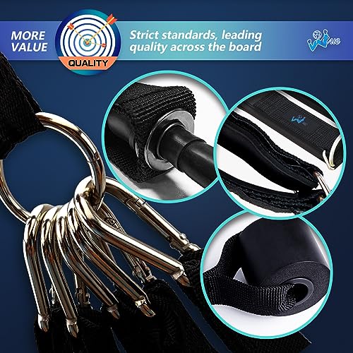 WEUE Resistance Band Safety Tube INVENTION Exercise Band for Fitness Workout Band with Handles for Men Women, Up to 150lbs with Foam Handles, Ank