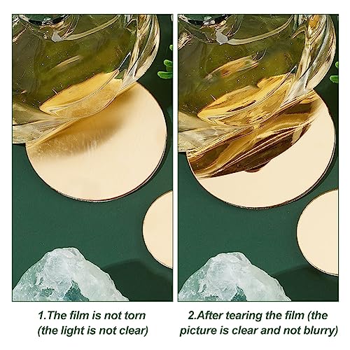 PH PandHall 120pcs Golden Round Mirrors for Crafts, 3 Sizes Self Adhesive Mirror Tiles 1~1.9 Inch Acrylic Craft Mirror Circles Small Mirror Circl