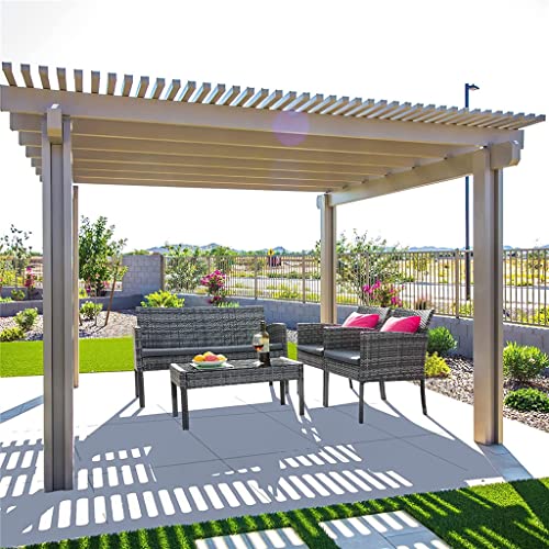 DLOETT 4 Piece Outdoor Garden Lounge Set with Cushion Garden Sofa Set Garden Furniture Sets for Patio Terrace