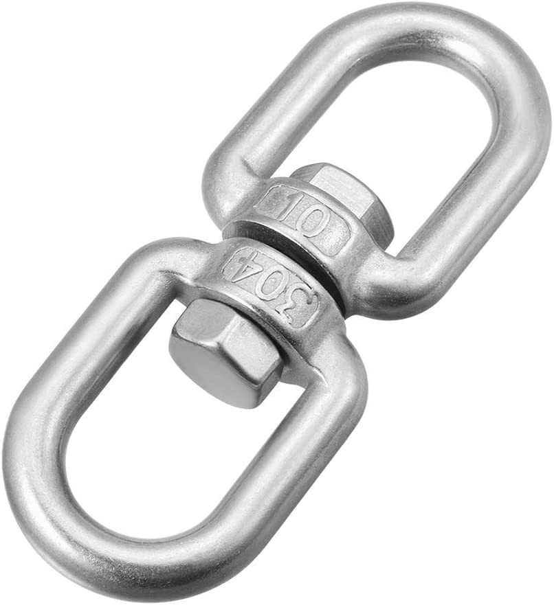 HOUSON 2PCS Heavy Duty Swing Hangers 360°Rotate Hooks for Hanging 304 Stainless Steel Swivel Hammock Hooks Swing Hook for Ceiling Wooden Porch, G