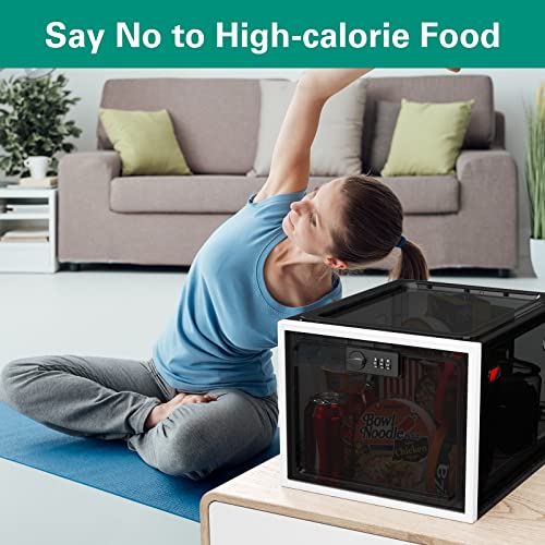 iBune Lockable Box, lockable Medicine Storage Box, Transparent Lock Box for Medicine/Phone/Food/Home Safety (Black)