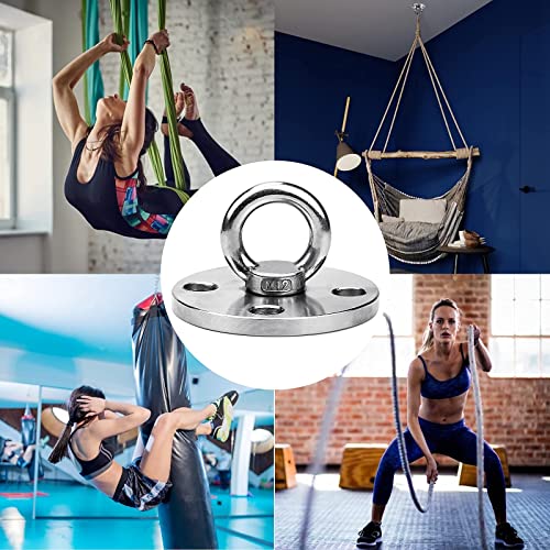 Heavy Duty Swing Hanger Hooks, Stainless Steel Swing Set Accessories 360° Swivel Wall Ceiling Mount Bracket with Screw Bearable 500kg for Yoga Ha