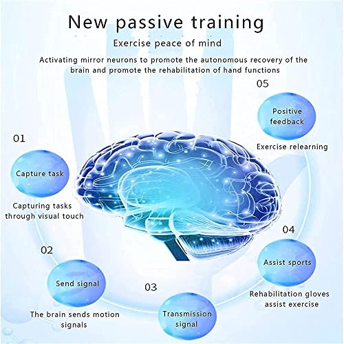 WANGZI Robot Glove Hand Training Rehabilitation Long-Term Relief Finger Cramps with Single Finger Training and Mirror Mode,Left-M