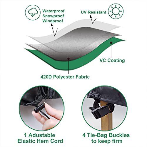 INMUA Cube Garden Furniture Covers, Waterproof Square Garden Table Covers, Windproof, Rip Proof, Heavy Duty 420D Oxford Fabric Outdoor Patio Set