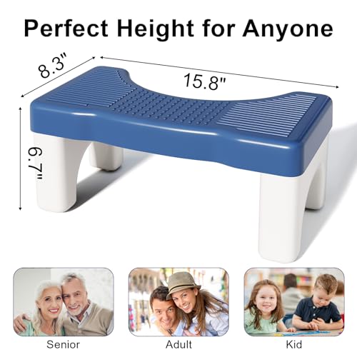 Toilet Stool Poop Stool Adult, Sturdy Plastic Toilet Step Stool for Adults, Portable Toilet Poop Foot Stool for Bathroom, Potty Stool Squat for K