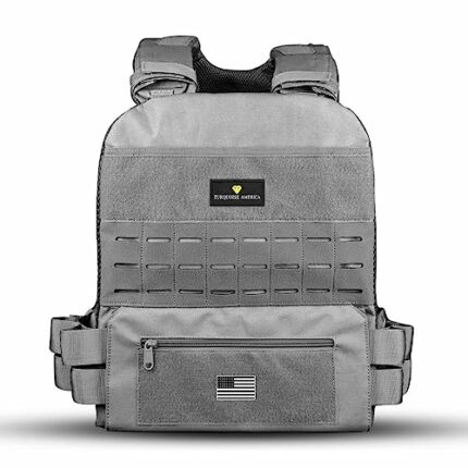 TURQUOISE AMERICA Adjustable Weighted Vest for Fitness Training, Weight Vest for WOD, Strength Training Equipment for Murph, Running indoor and o