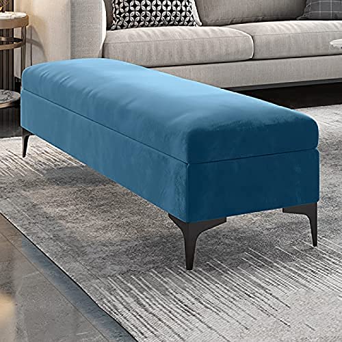 storage bench, velvet upholstered footbed bench, premium locker bedroom bench with storage, hallway shoe bench,Khaki,60x40x43cm(24x16x17inch)
