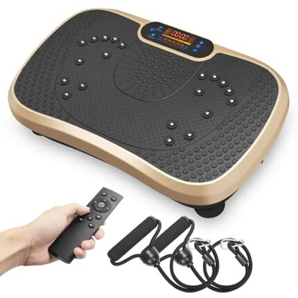 Dripex Vibration Plate Exercise Machine, Whole Body Workout Fitness Vibration Plate, Vibration Power Plate with Resistance Bands,Slim Vibration P