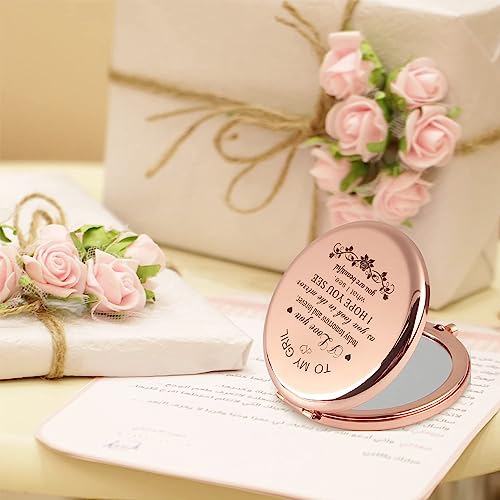 GAOLZIUY to My Girl Compact Mirror Daughter Gifts for Women Girls, Birthday Gifts for Daughters Girlfriend Makeup Mirror, Daughter Birthday Gradu