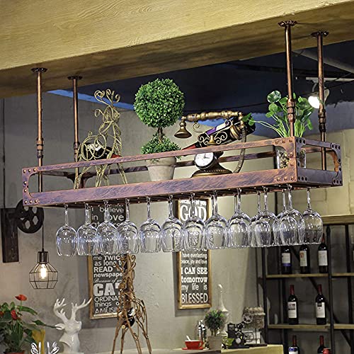 EYLINK Wine Racks,Wine Bottle Glass Racks Modern Ceiling-Type Wine Holder,Grid Metal Frame,Wall Mounted Wine Bottle Holder Hanging Wine Glass Rac
