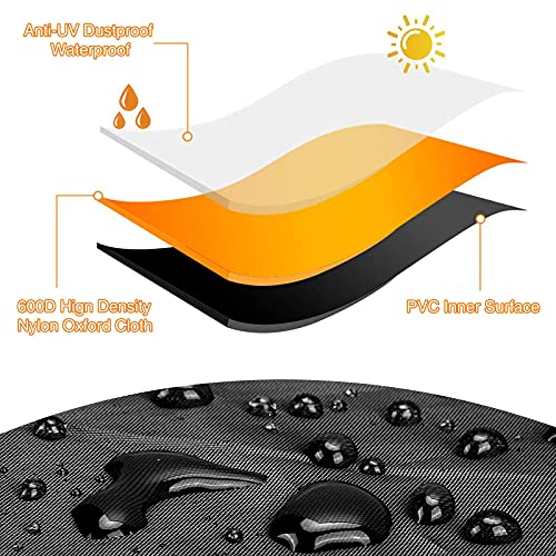 OKPOW Garden Furniture Covers Waterproof - 242x162x100cm Outdoor Patio Rattan Table Cover - 600D Rectangular Large Heavy Duty Sofa Protective Cov