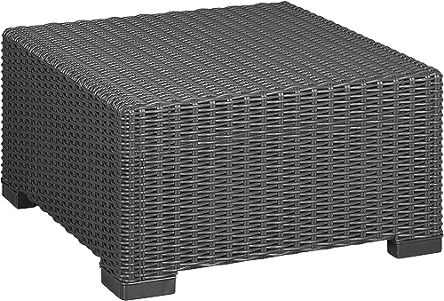 Rattan Indoor/Outdoor Coffee Table - Graphite Garden Furniture | with Soft Round Plastic wicker effect | Versatile, Durable, and Low Maintenance