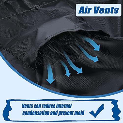 SIRUITON Garden Furniture Cover, Patio Garden Table Cover with Air Vent Waterproof, Windproof, Anti-UV, Heavy Duty 420D Oxford Fabric, Rectangula