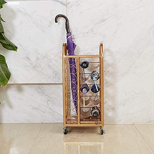 MiroDo Umbrella Stands Umbrella Stand Metal Removable Pulley Drip Tray Hotel Company Home Large Capacity Storage Rack Walking Stick Storage Bin S