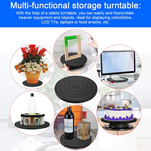 RMENOOR 360° Rotating Swivel Stand Turntable Heavy Duty Rotating Stand Lazy Susan with Steel Ball Bearings for TV Computer Monitor Laptop Speaker