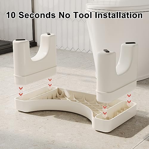 (2 Pack) Premium Toilet Stool Squat for Adults, Original Non-Slip Squatting Poop Stool, Ergonomic Bathroom Pooping Stool, Sturdy Potty Stool, Hea